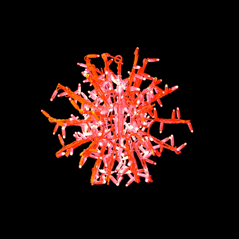 Lighted Foldable Snowball, 16, Red LED
