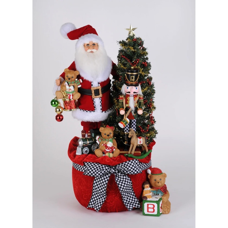 Lighted Merry Beary Christmas Santa Large Figurine, 25