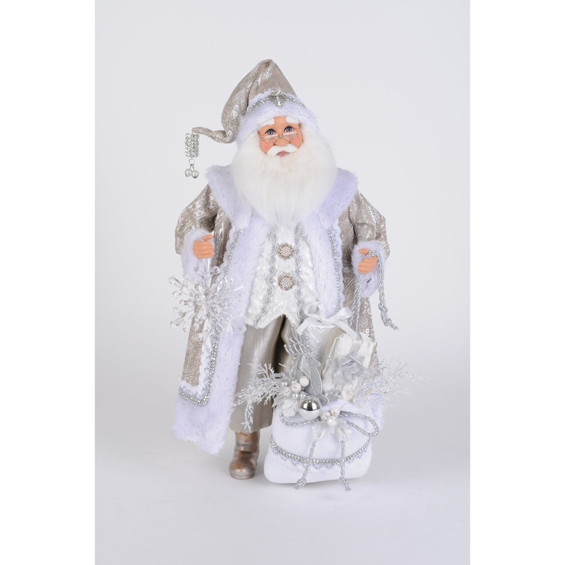 Lighted White Christmas Santa Figurine, 19