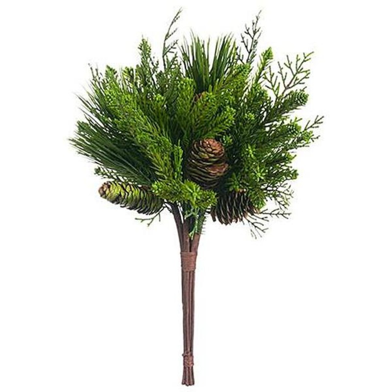 Pine/Cedar Bouquet w/Pinecones, 17 (Green)