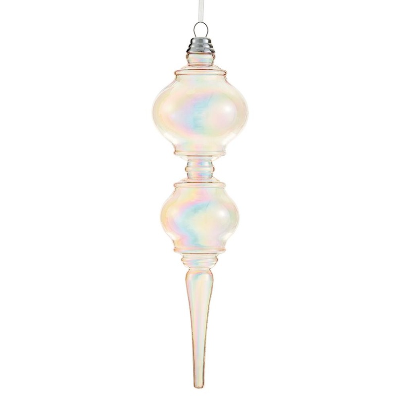 Plastic Finial Ornament, 16.5 (Pink Iridescent)