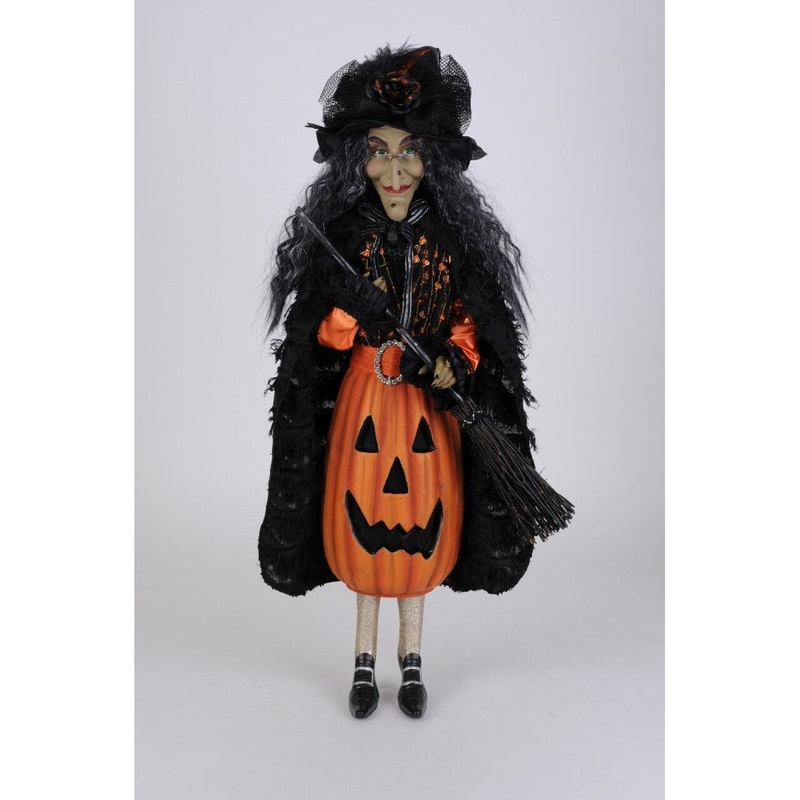 Pumpkin Body Witch Large Figurine, 30