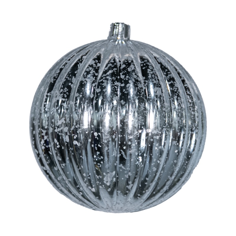 Shatterproof Baby Blue Mercury Ribbed Ball Ornament, 4 (100MM)