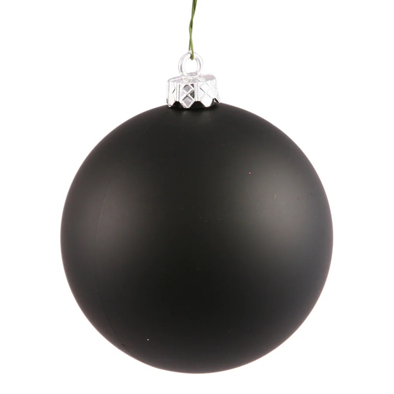 Shatterproof Black Matte Ball Ornament, 4 (100MM)