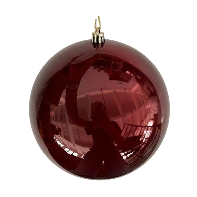 Shatterproof Burgundy Shiny Ball Ornament W/Wire, 4(100MM)