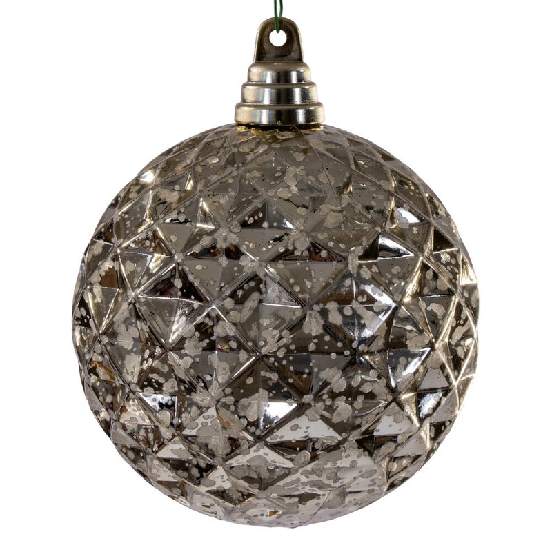Shatterproof Champagne Mercury Diamond Ornament, 4.75