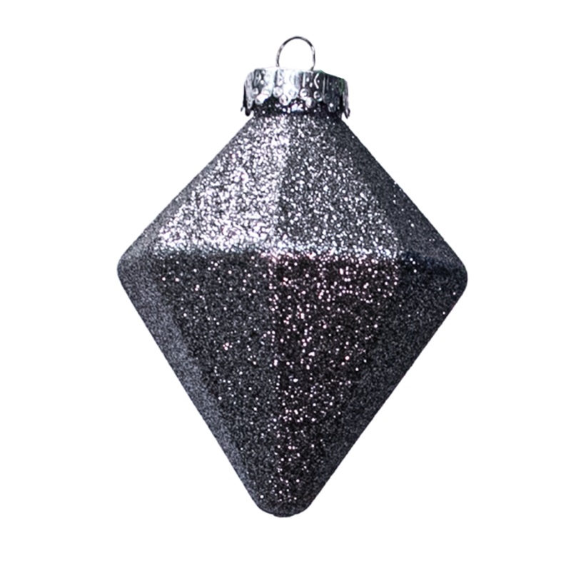 Shatterproof Chrome Glitter Diamond Ornament, 4 (100MM)