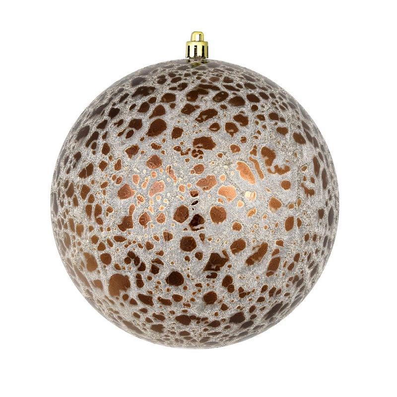 Shatterproof Mocha Crackle Ball Ornament, 4