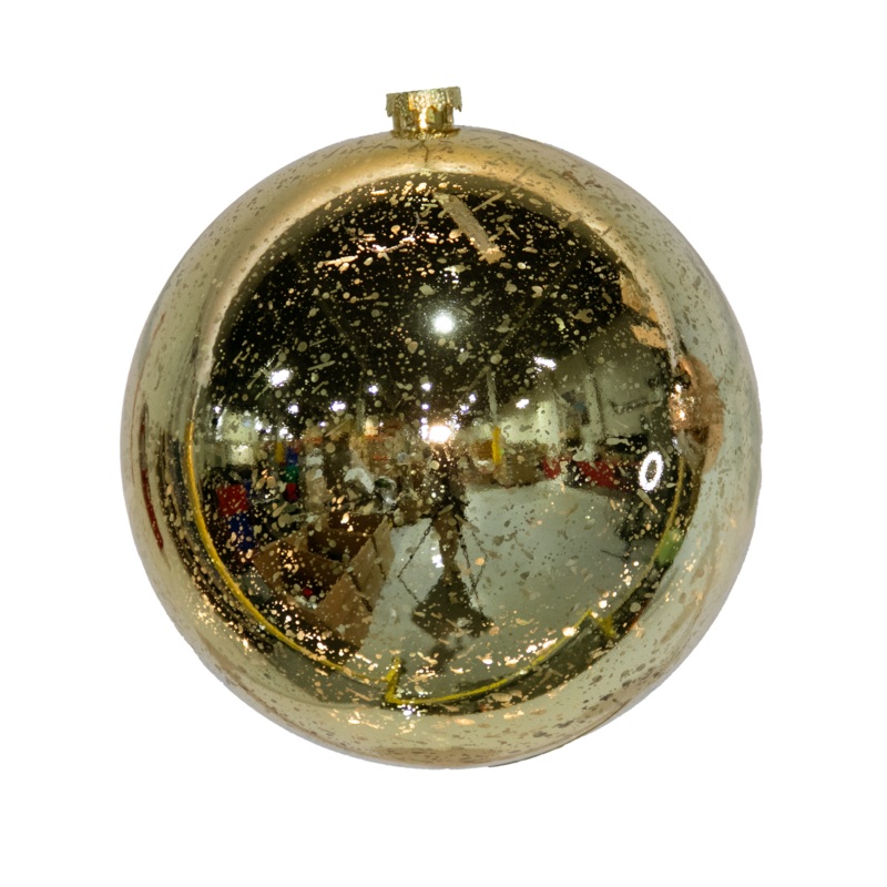 Shatterproof Plastic Gold Mercury Ball Ornament, 4 (100MM)