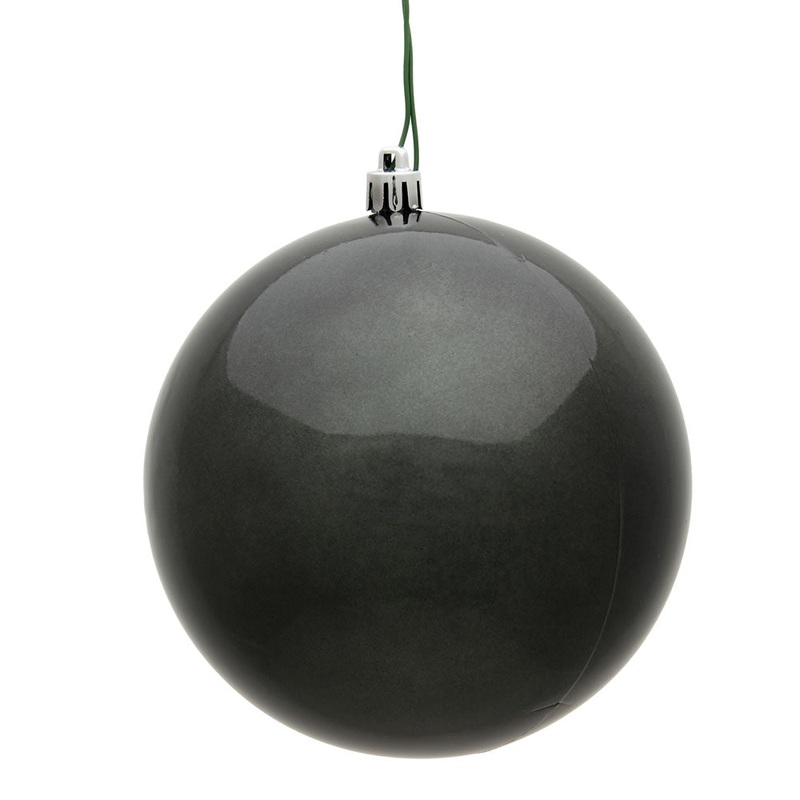 Shatterproof Plastic Pearlized Pewter Ball Ornament, 6 (150MM)