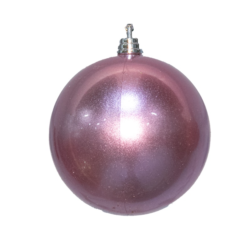 Shatterproof Plastic Pink Candy Apple Ball Ornament, 4 (100MM)