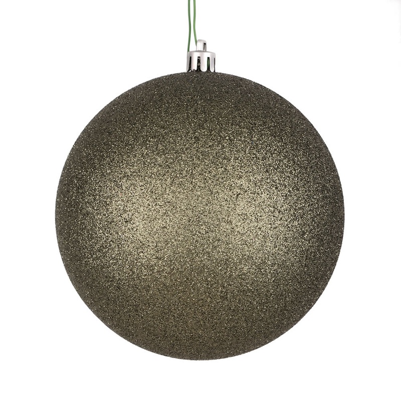 Shatterproof Plastic Wrought Iron Glitter Ball Ornament, 6 (150MM)