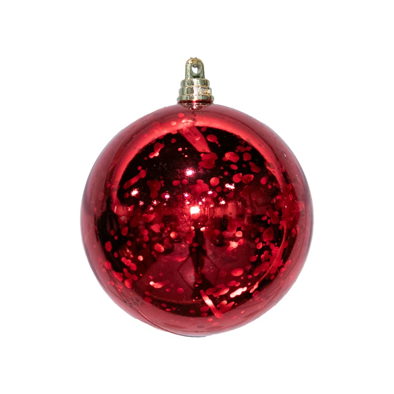 Shatterproof Red Mercury Shiny Ball Ornament 4, (100MM)
