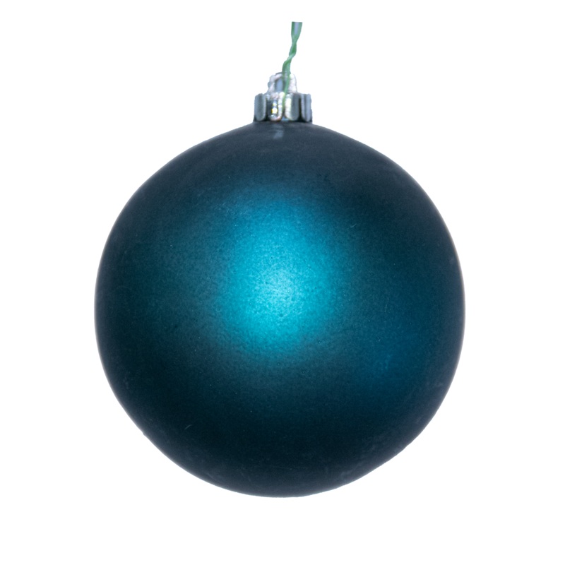 Shatterproof Teal Matte Ball Ornament, 4 (100MM)