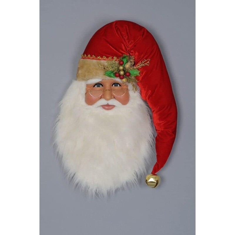 Traditional Santa Head Large Figurine, 30