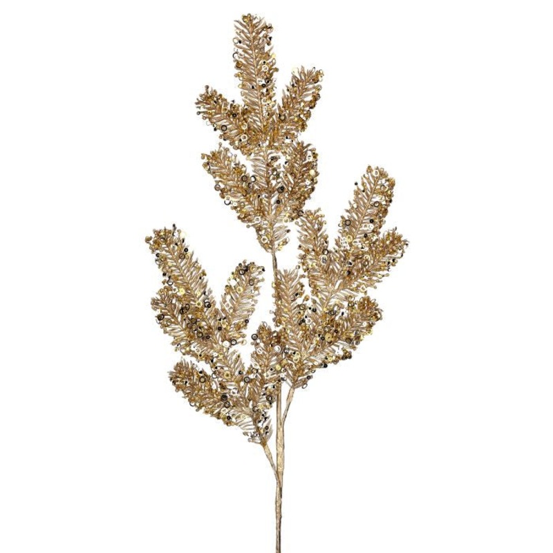 Glitter/Sequin Angel Pine Spray, 30 (Champagne)