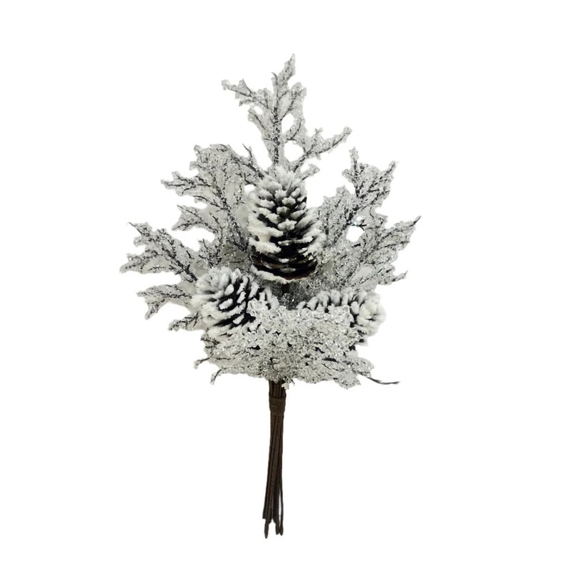 Iced Twig/Flocked Pinecone Bundle, 30