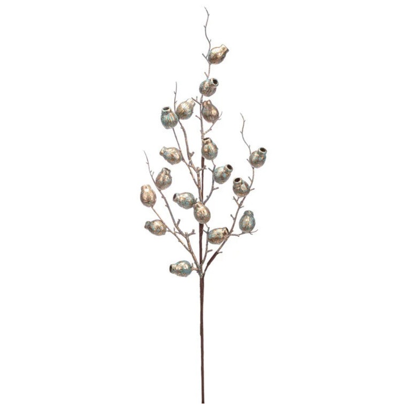 Metallic Gold/Blue Berry Branch