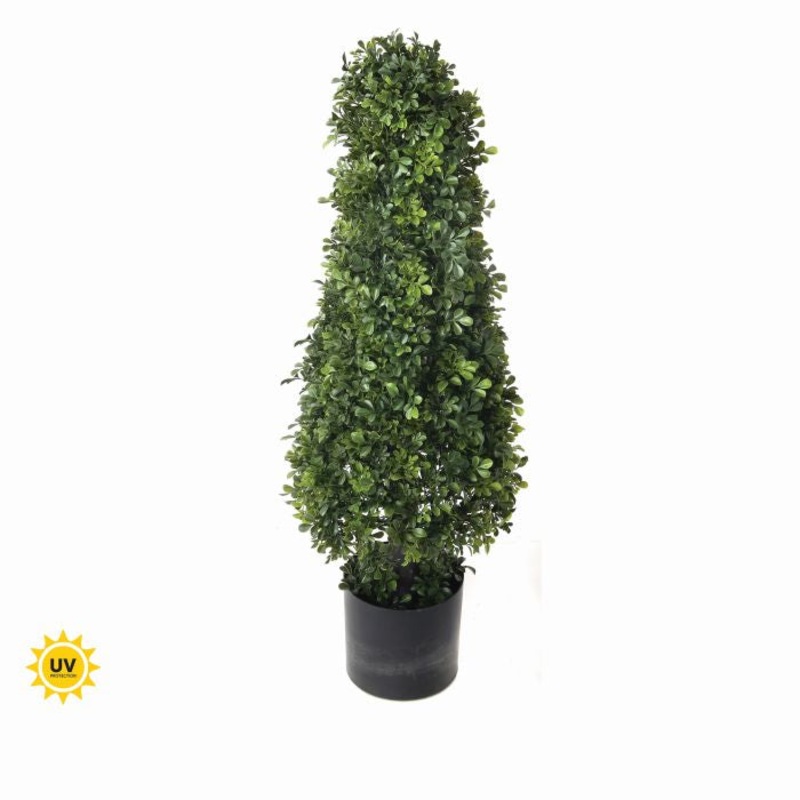 Potted UV Proof Plastic English Boxwood Cone Topiary, 37