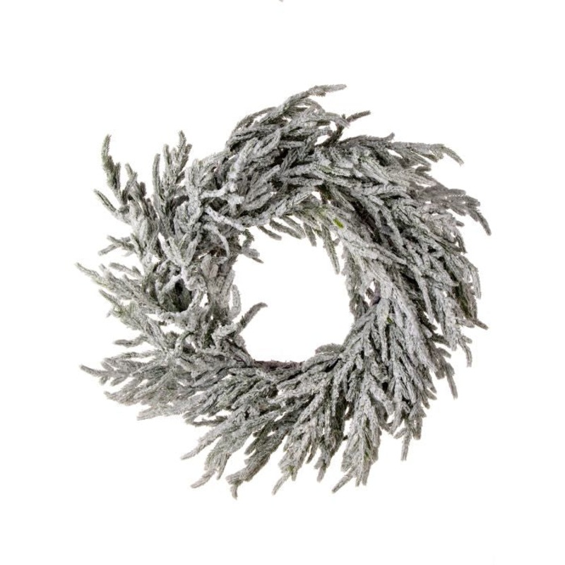 Real Touch Flocked Norfolk PN Wreath, 24