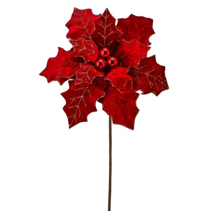 Royalty Poinsettia Stem, 22 (Red)