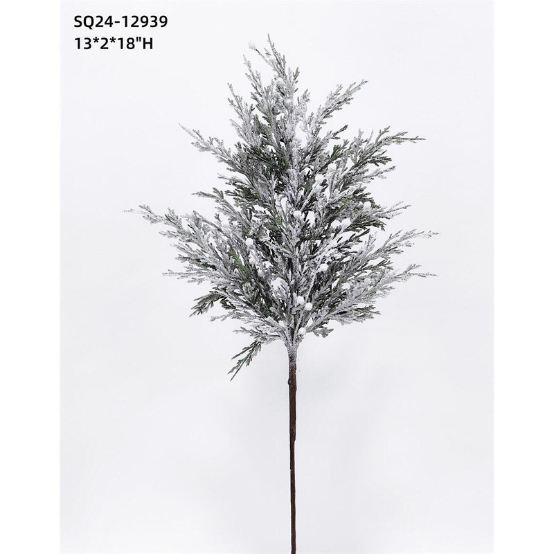 Snowy Pine Spray, 28 (White & Green)