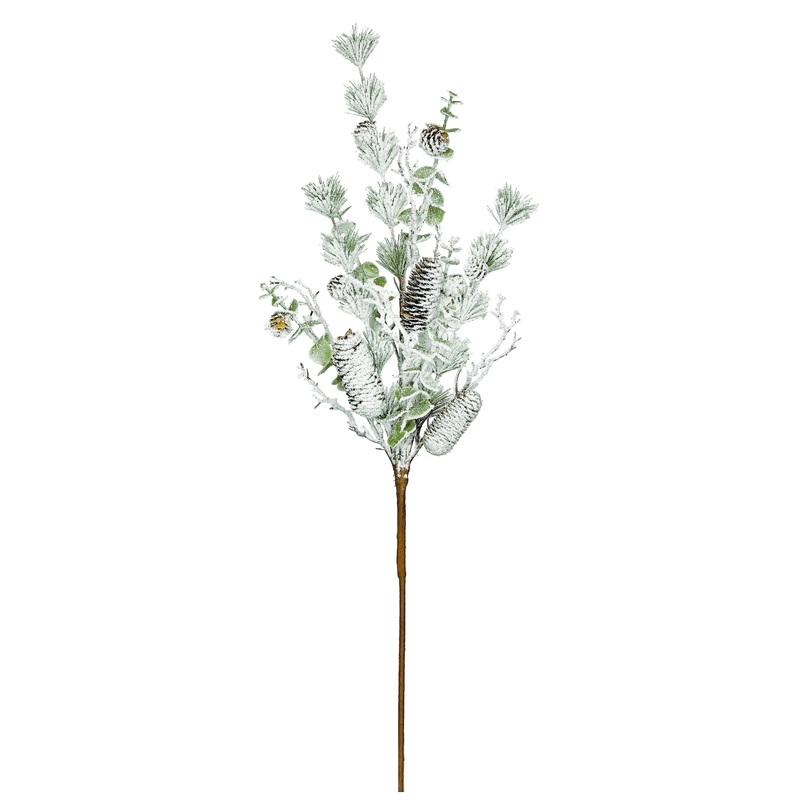 Snowy Twig, Cone & Eucalyptus Spray, 33