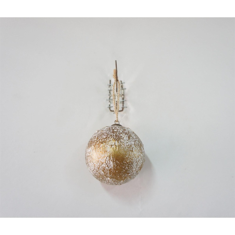 Textured Ball Hanging Ornament, 4 (Antique Gold)