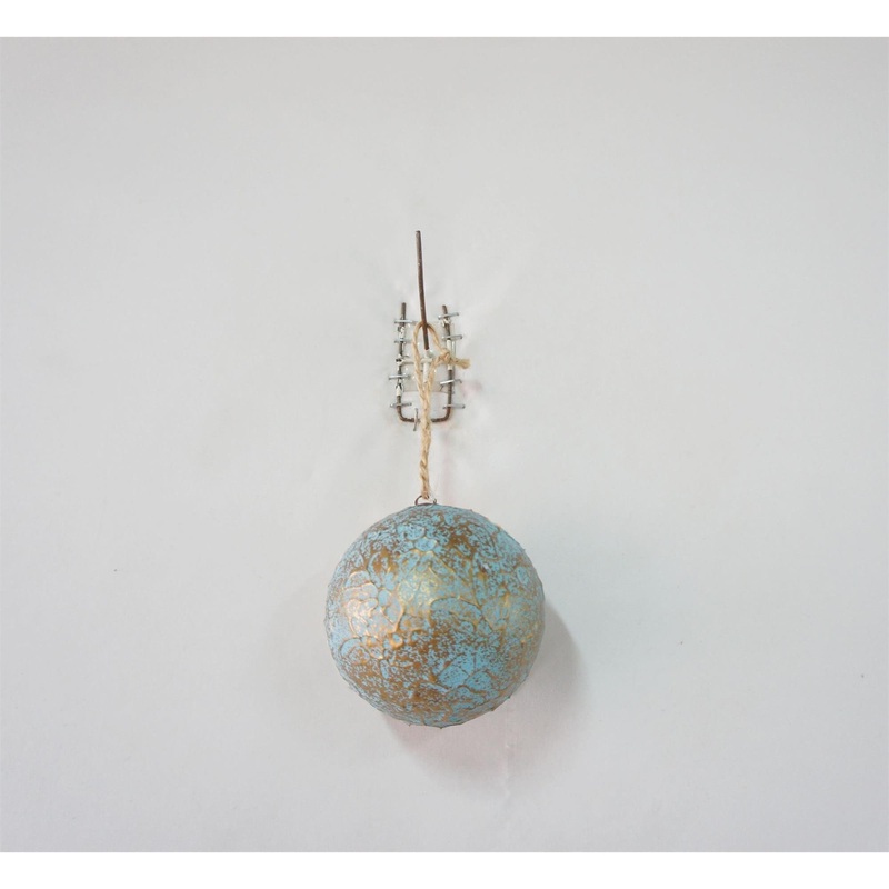 Textured Ball Hanging Ornament, 4 (Pewter)