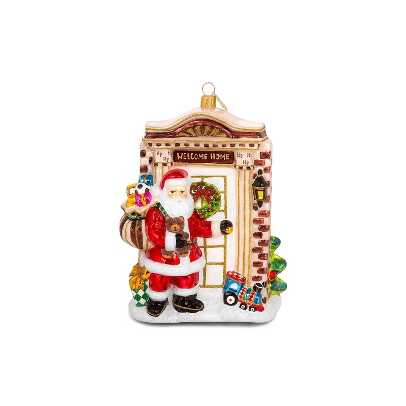 Santa Knocking on the Door Ornament, 6.6