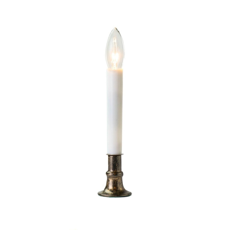 Antique Bronze Warm White LED Bulb Candle W/ Timer, 9 (Set of 4)