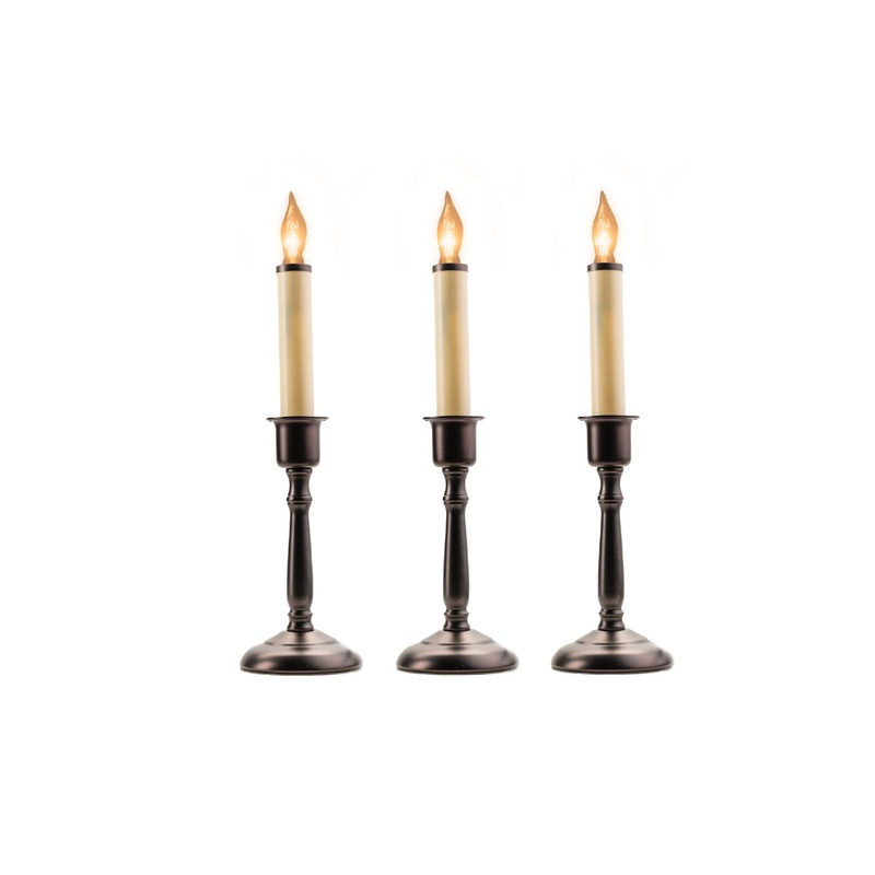 Bayside Antique Bronze LED Bulb Candle, Steady Burning, 12 (Set of 3)