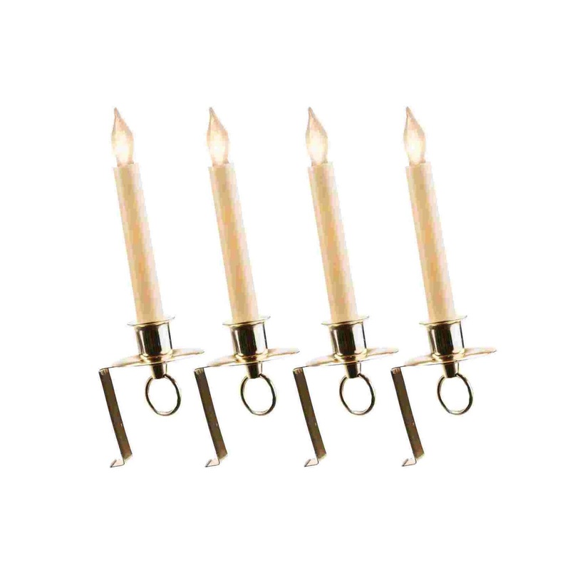 Cambridge Bracket Brass LED Bulb Candle, Steady Burning, 12 (Set of 4)