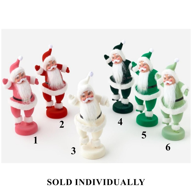 Flocked Dancing Santa, 14.5 (6 styles – sold individually)