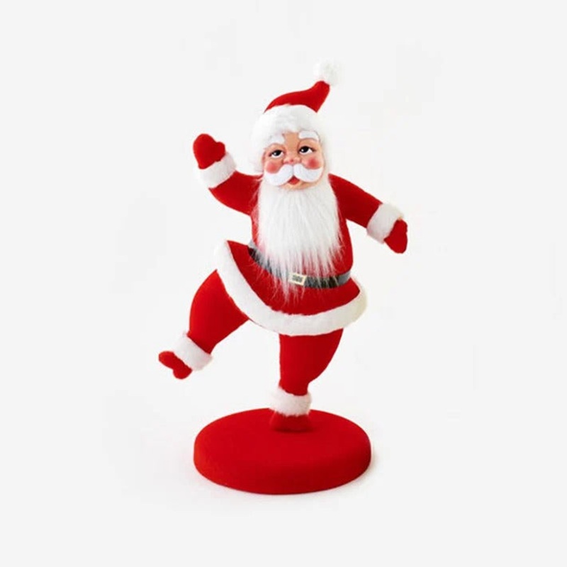Flocked Dancing Santa on Base, 24