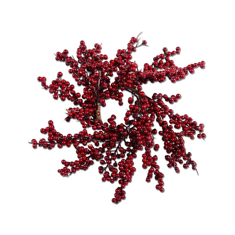 Mini Red and Burgundy Berry Candle Ring, 12