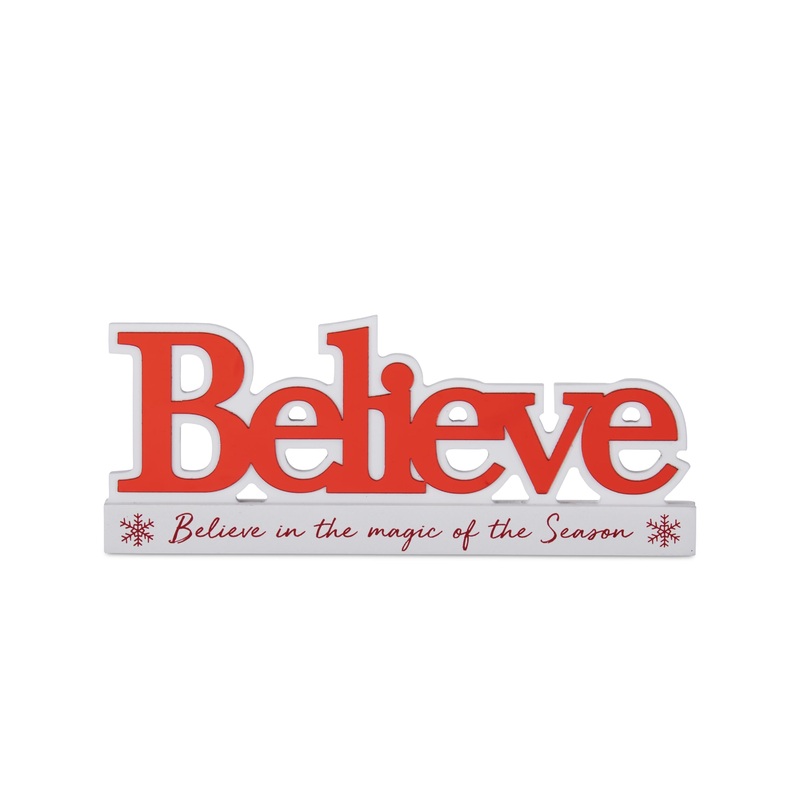 Red & White Magic Of The Season Believe Cutout Sign, 6