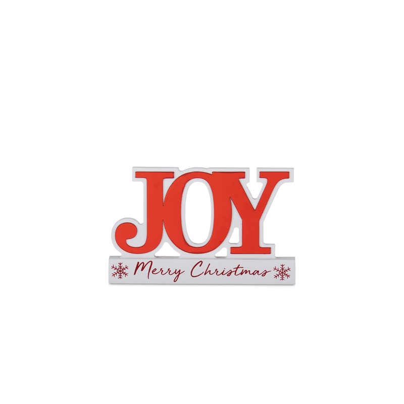 Red & White Merry Christmas Joy Cutout Sign, 6