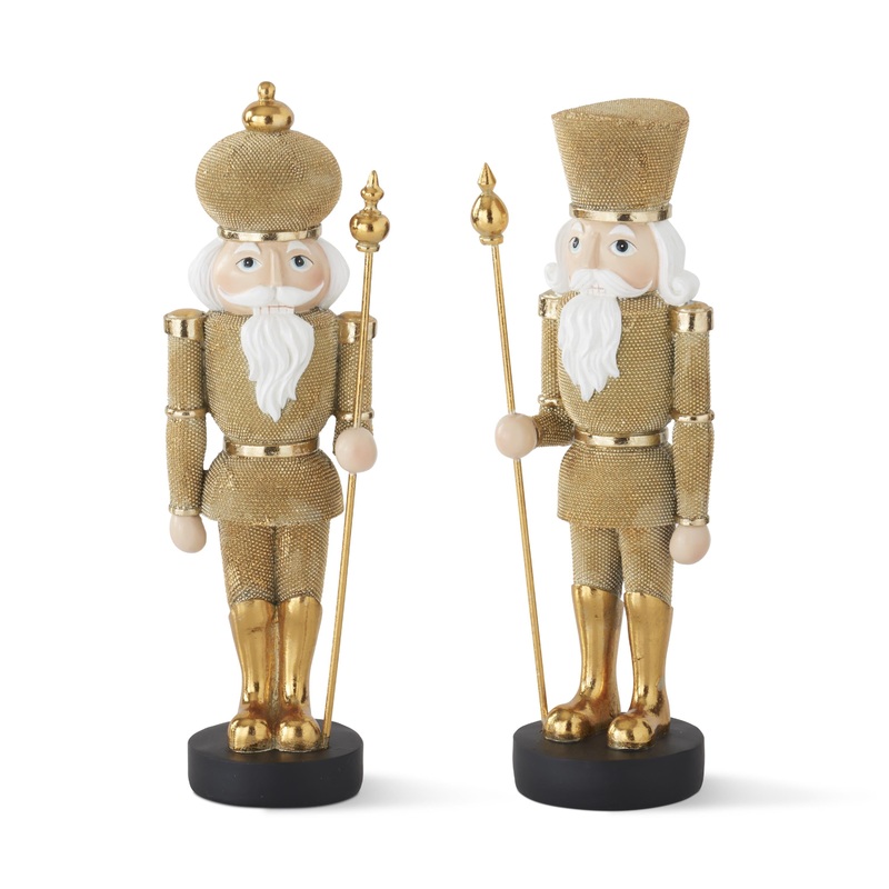 Resin Gold Faux Beaded Soldiers, 12.5 (Set of 2)