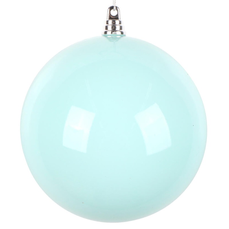 Shatterproof Aqua Enamel Ball UV Ornament, 4 (100mm)