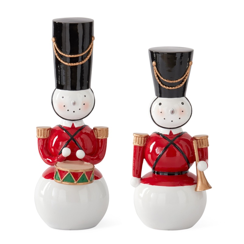 Snowman Nutcracker Soldiers, 12.5 (Set of 2)