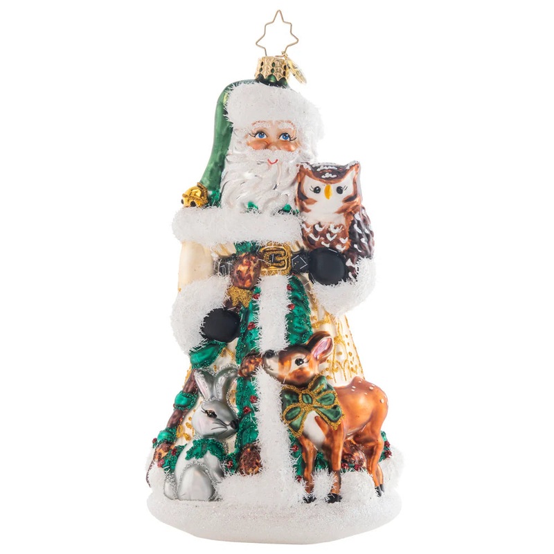 Woodland Friends Santa Ornament