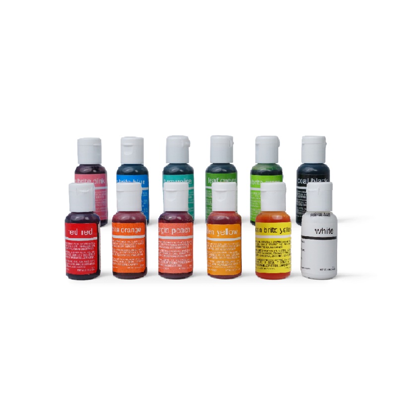 12-color Kit Liqua-Gel Liquid Food Coloring (20 ml bottles) – Version B