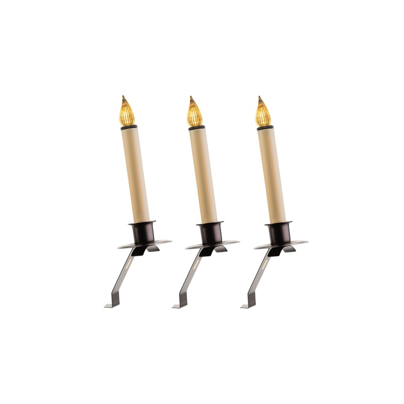 Cambridge Slant Bracket Antique Bronze LED Bulb Candle W/ Sensor, 12 (Set of 3)