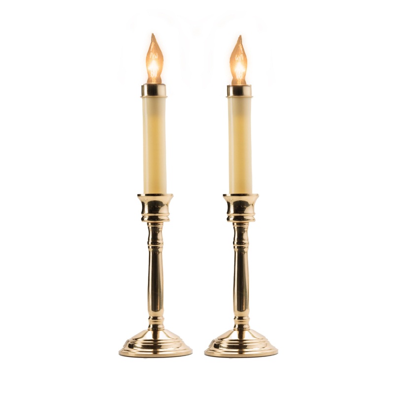 Virginian Solid Brass LED Bulb Candle, Steady Burning, 12 (Set of 2)