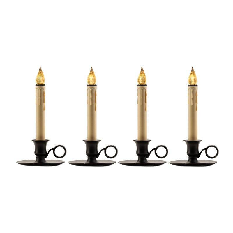 Williamsburg Antique Bronze LED Bulb Candle W/ Sensor, 9 (Set of 4)