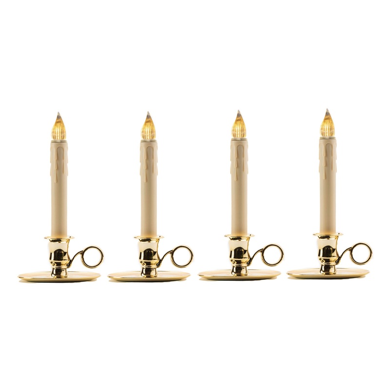 Williamsburg Brass LED Bulb Candle W/ Sensor, 9 (Set of 4)