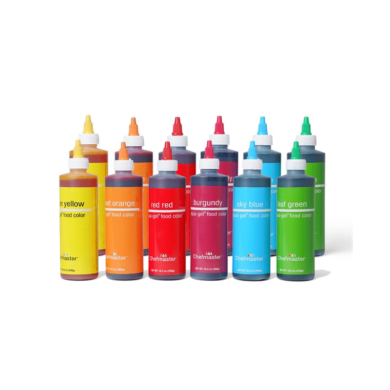 6-color/12-bottle Cottage Baker Kit – Liqua-Gel Liquid Food Coloring (10.5 oz bottles)