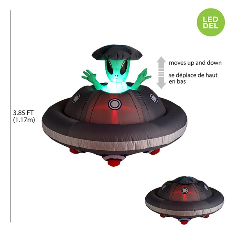 Alien gonflable  DEL dans OVNI avec mouvement haut/bas