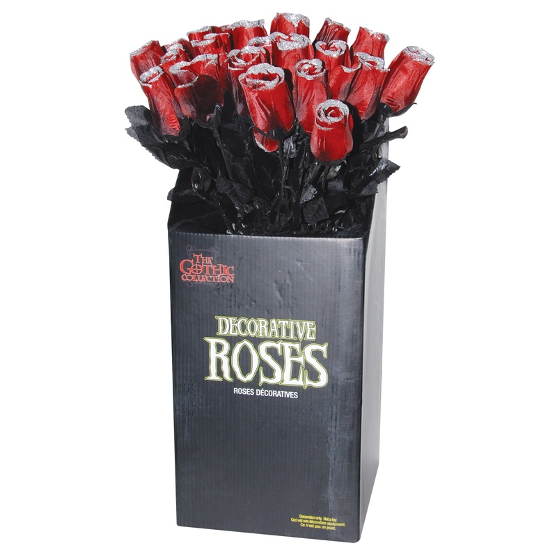 Rose rouge fonc avec paillettes argentes